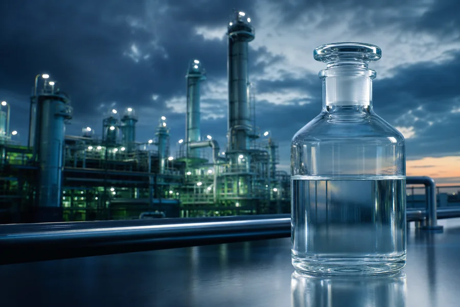 Methanol sample at a chemical plant